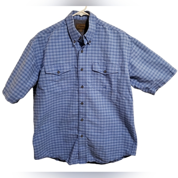 Roper Button-Up Mens M Blue Plaid Dress Shirt - Picture 3 of 5